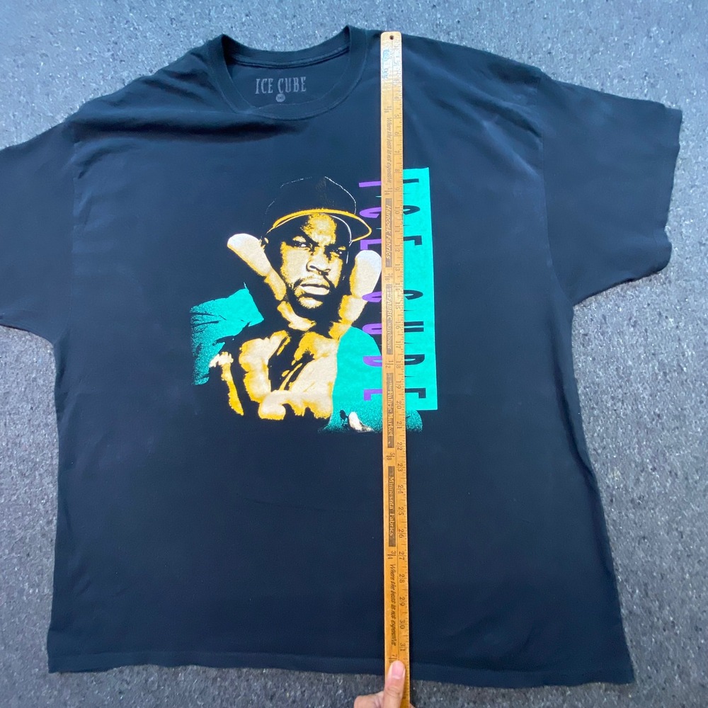 Ice Cube Graphic TShirt Sz 3XL Mens Black Hip Hop Streetwear Neon Portrait - Picture 4 of 6